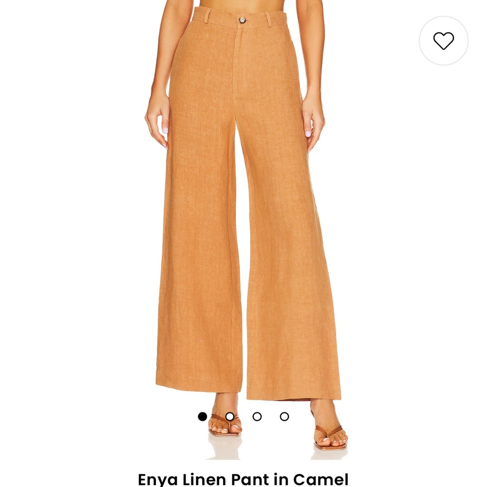 Bardot Enya Linen Pant in Camel. Worn once. Sz 4 from Revolve, Perfect condition
